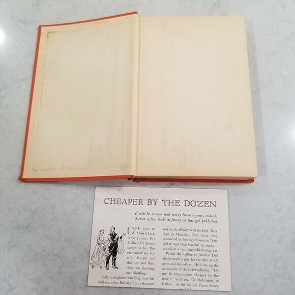 Cheaper by The Dozen Book by Frank Gilbreth, Ernestine Carey, 1948 1st Printing - Picture 4 of 10